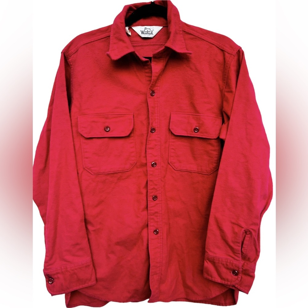 Vintage Woolrich Red Flannel Board Shirt Button Down SZ L EUC